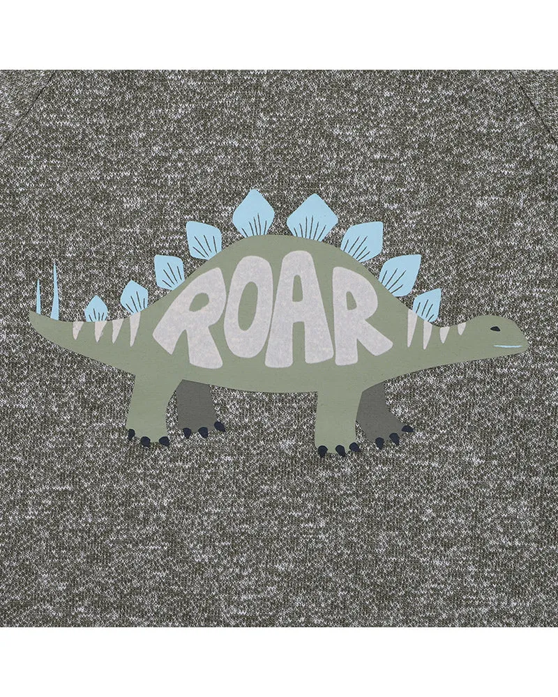 Fox & Finch T-Rex Roar Sweater - Khaki Fleck (Size 00-7)