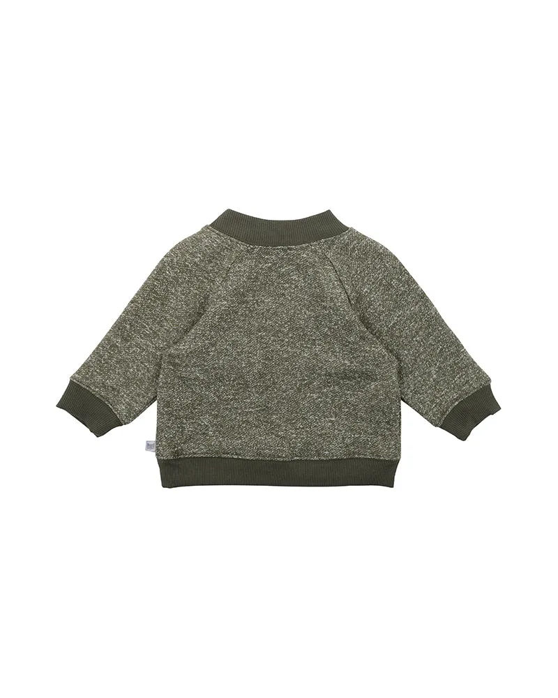 Fox & Finch T-Rex Roar Sweater - Khaki Fleck (Size 00-7)