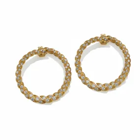 French Diamond Hoop Earrings