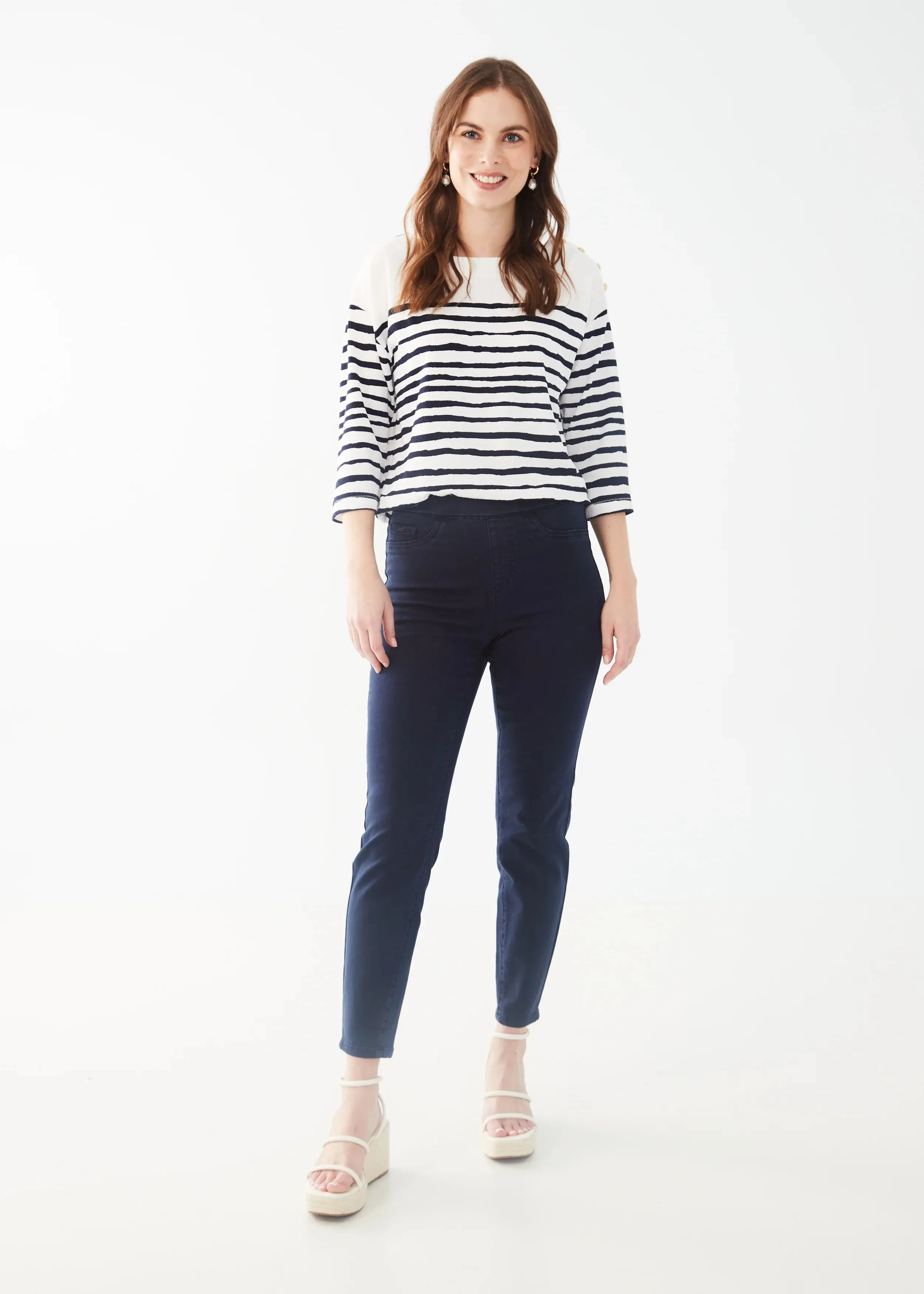 French Dressing Pull-On Ankle Pant Navy