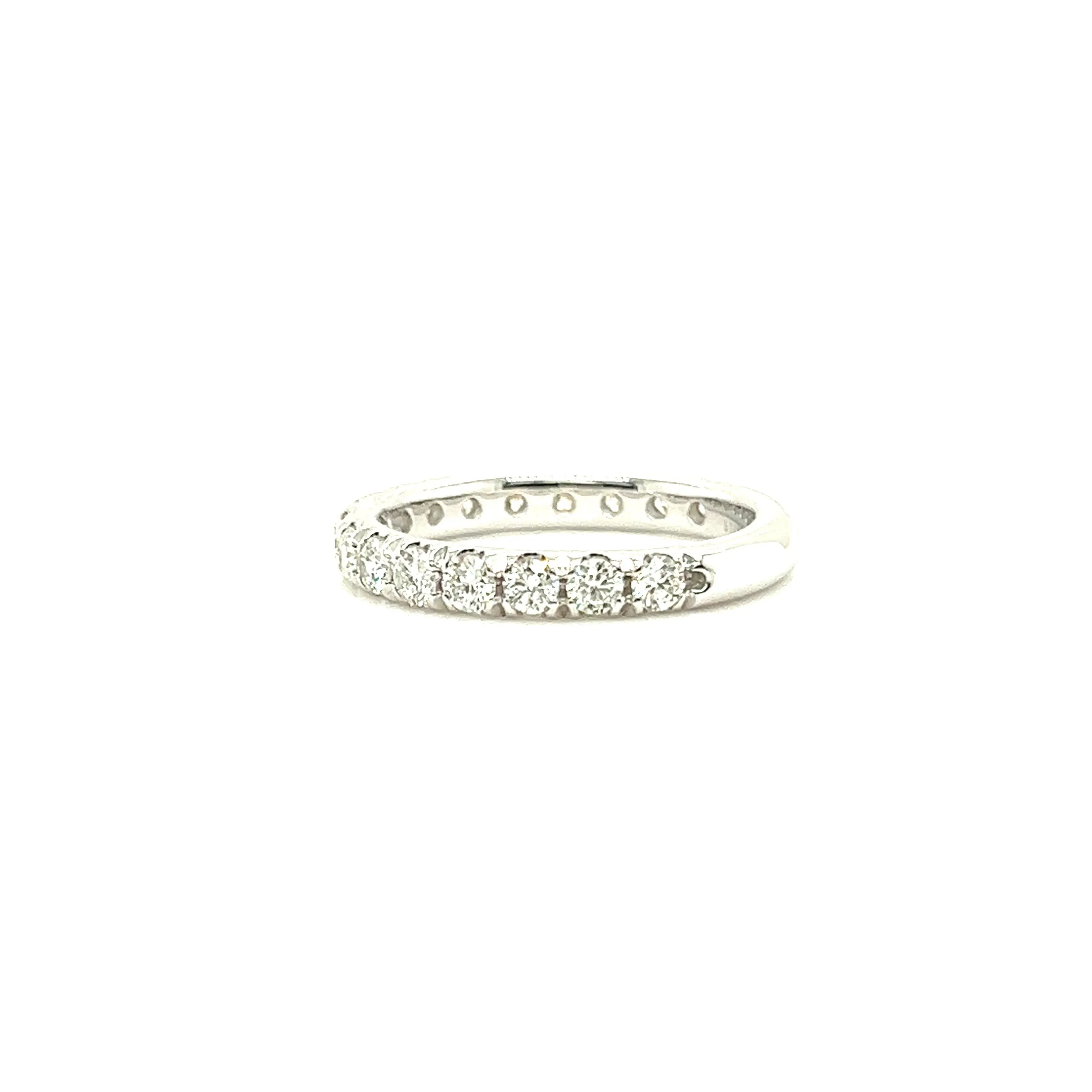 French-set Diamond Ring with 1ctw of Diamonds in 14K White Gold