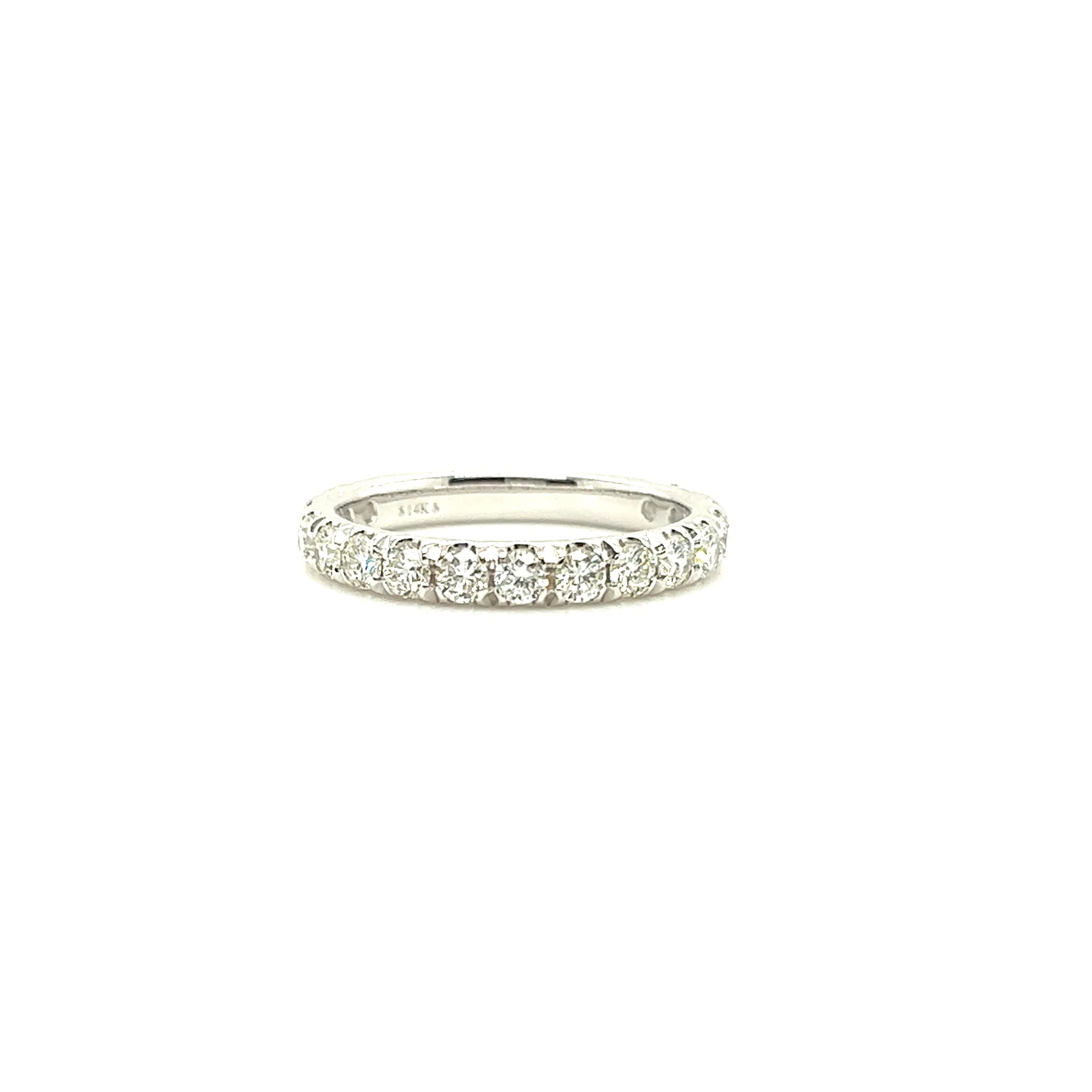 French-set Diamond Ring with 1ctw of Diamonds in 14K White Gold