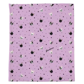 Frenchie Blanket |  French Bulldogs and stars on Lavender