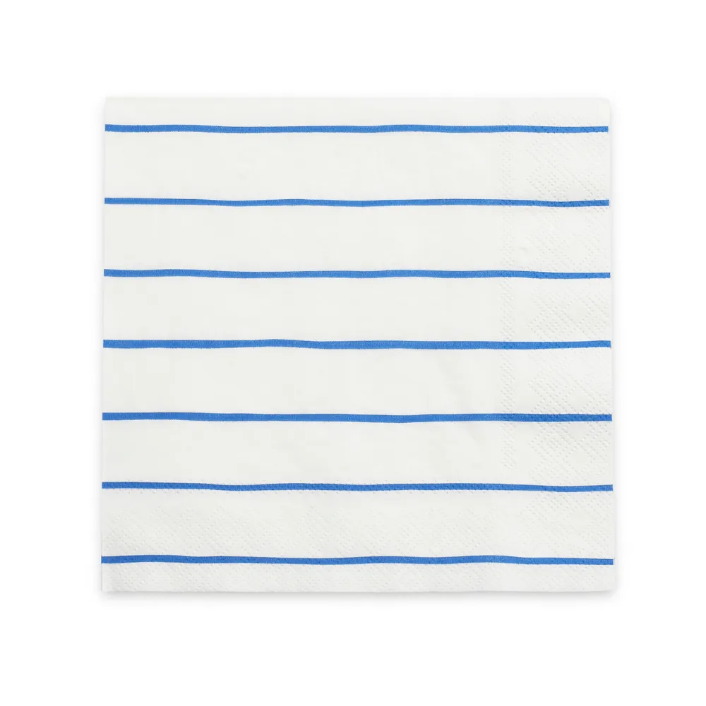 Frenchie Striped Cobalt Napkins