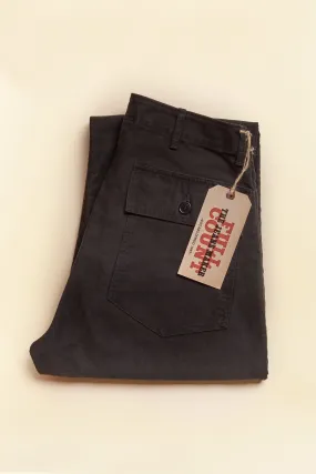 Optimized Title: Mens Fullcount French Moleskin Utility Trousers - Classic Black Work Pants