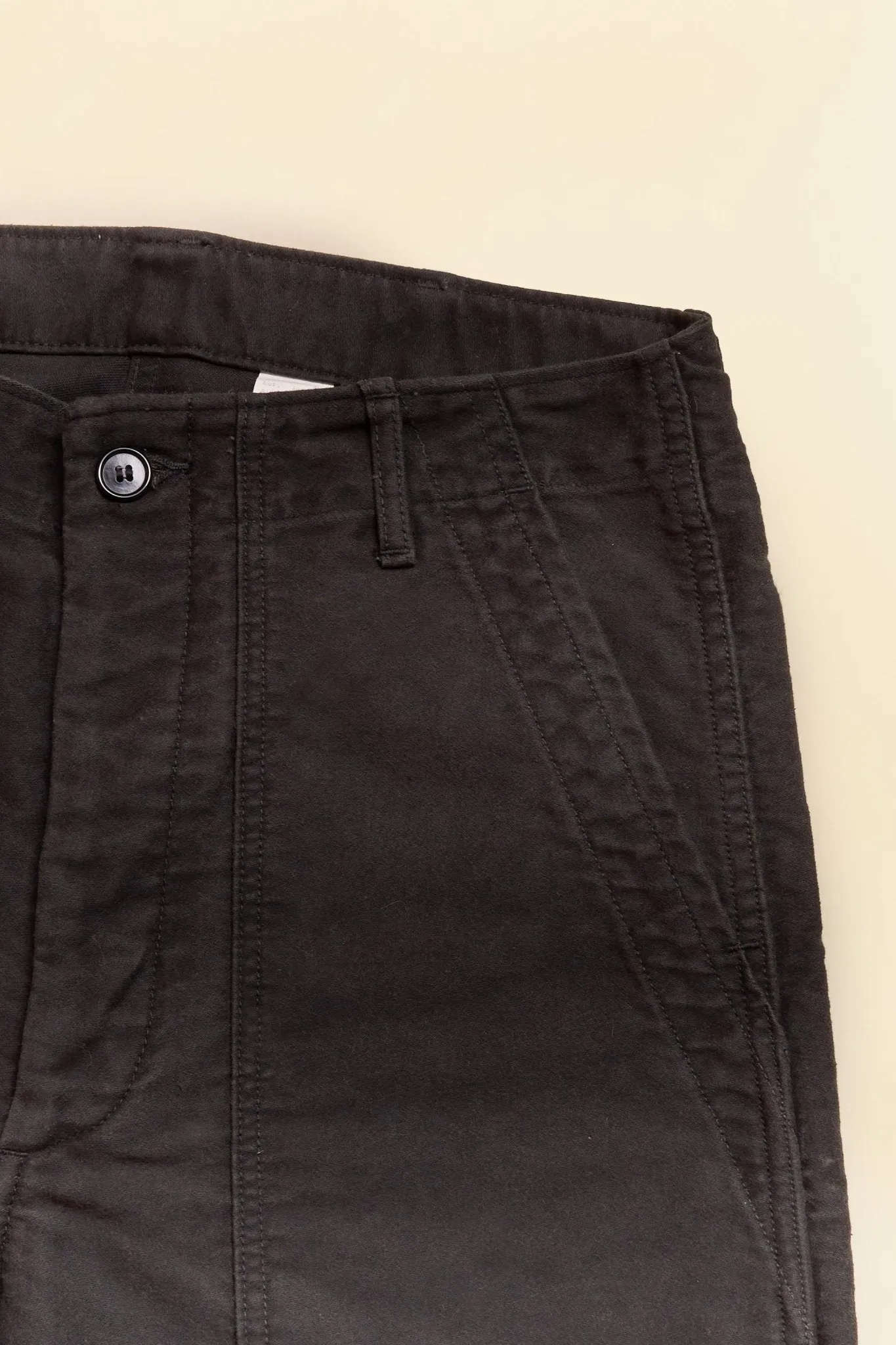 Optimized Title: Mens Fullcount French Moleskin Utility Trousers - Classic Black Work Pants