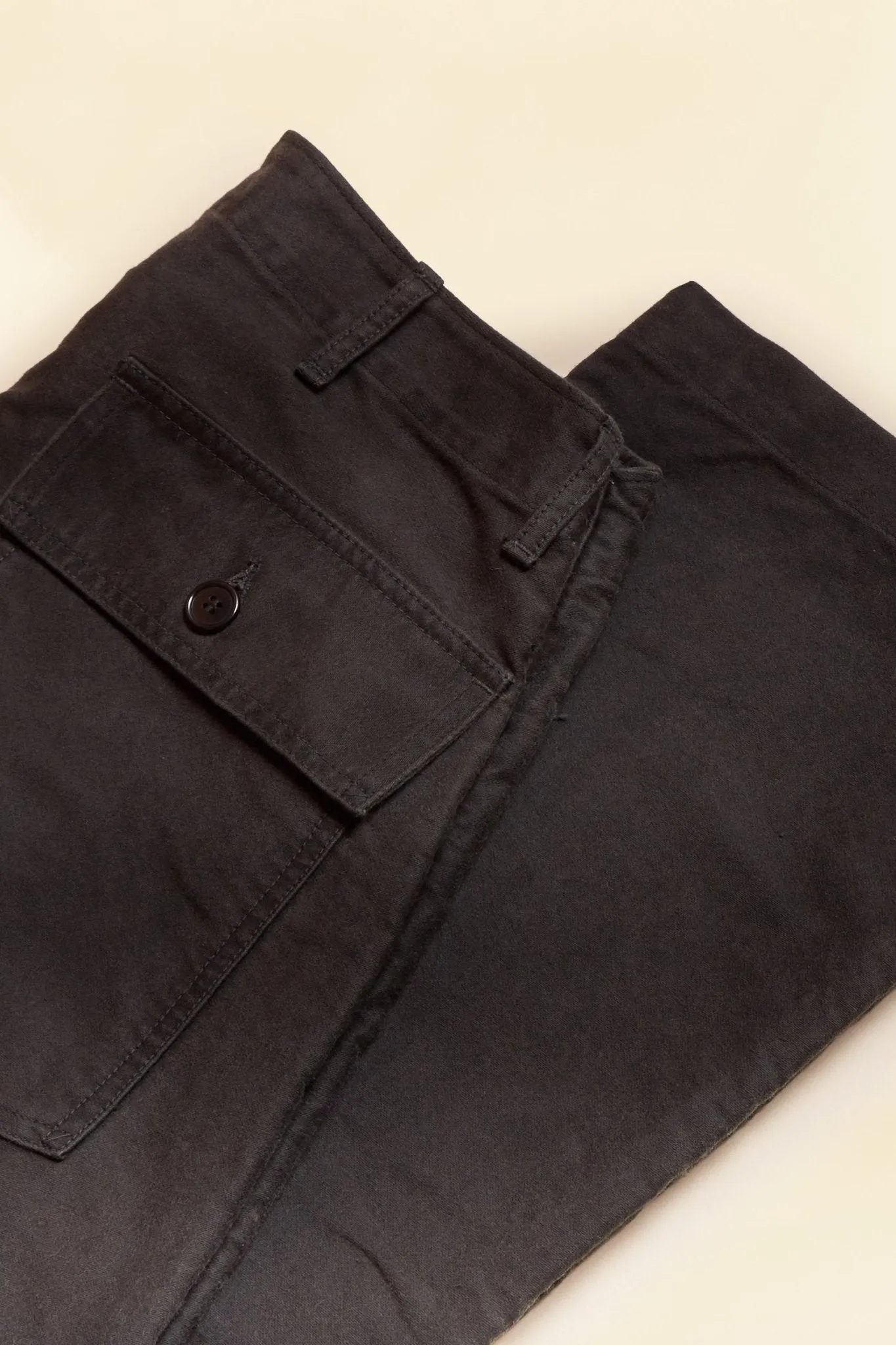 Optimized Title: Mens Fullcount French Moleskin Utility Trousers - Classic Black Work Pants