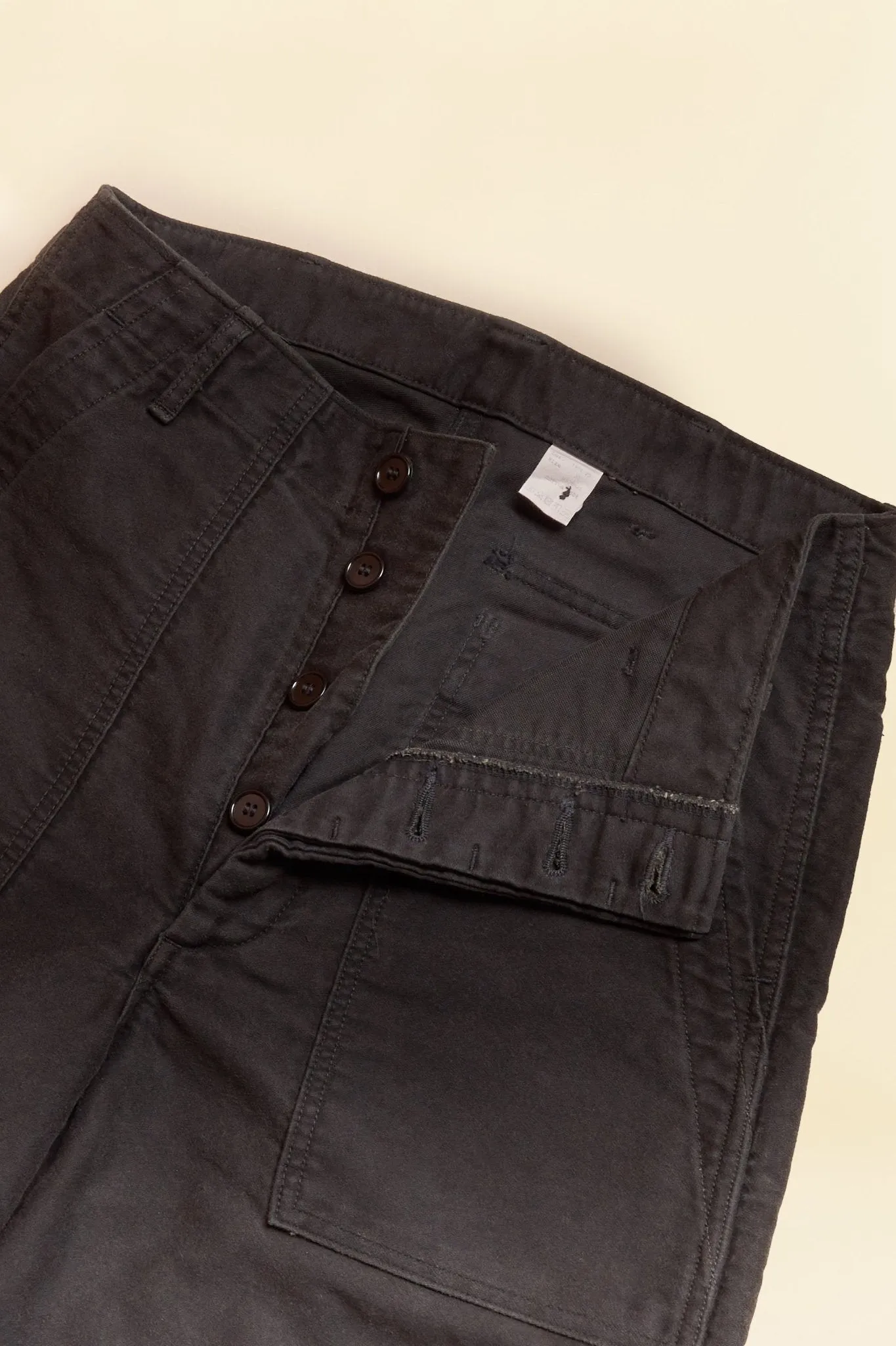 Optimized Title: Mens Fullcount French Moleskin Utility Trousers - Classic Black Work Pants