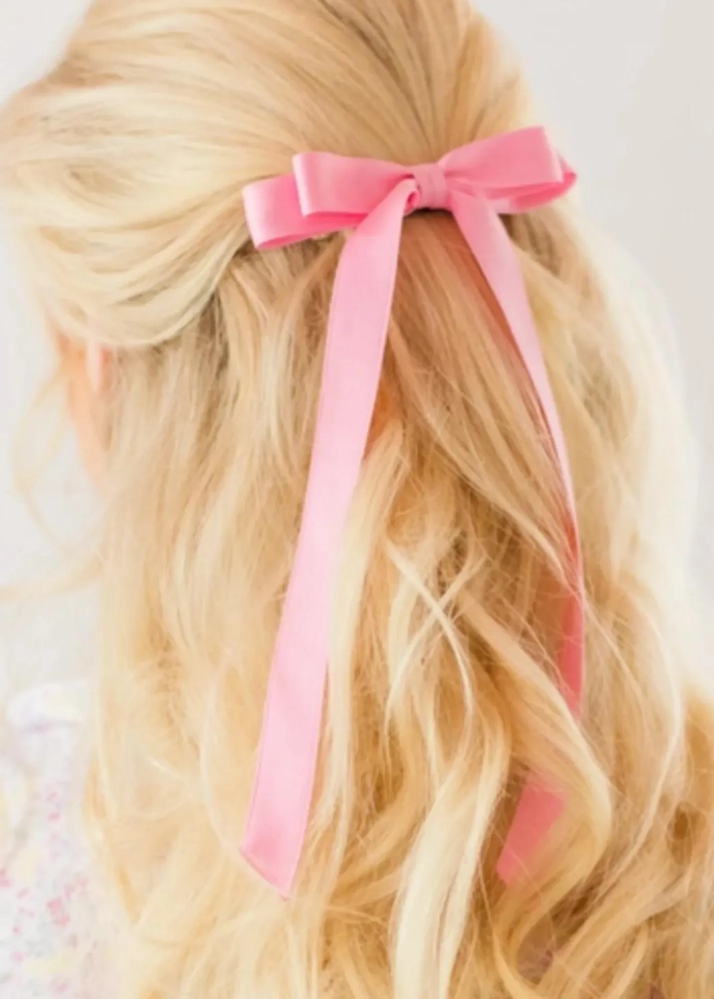 Grace & Grandeur - Micro Alice Matte Satin Bow Barrette Plaza Pink