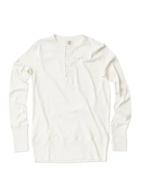 Premium Organic White Long Sleeve Henley by HARRI