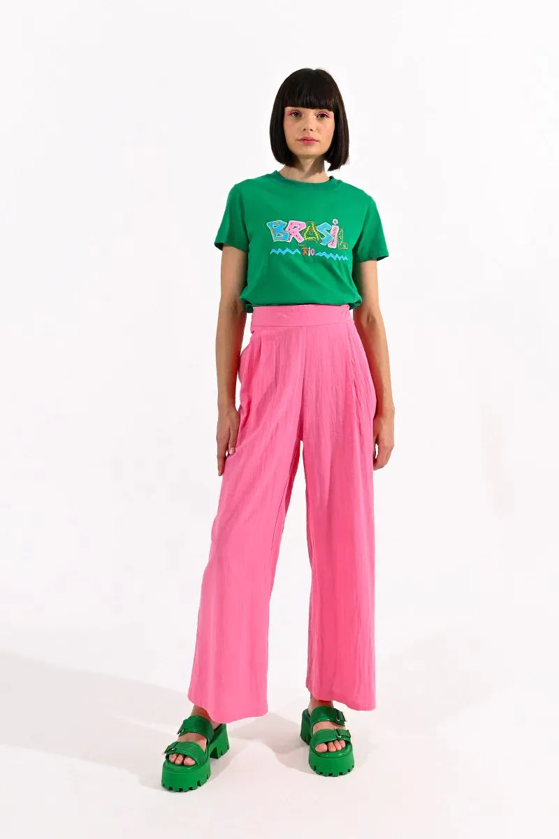 High Waist Pants - Pink