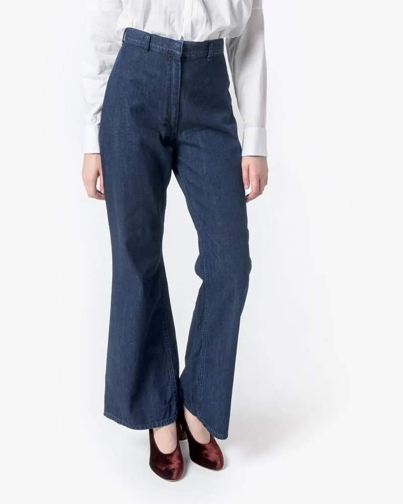 High-Waisted Denim Trouser