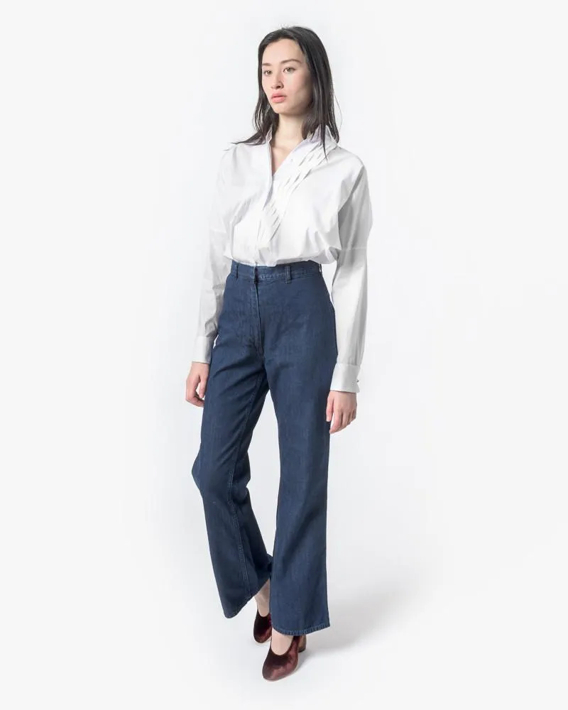 High-Waisted Denim Trouser