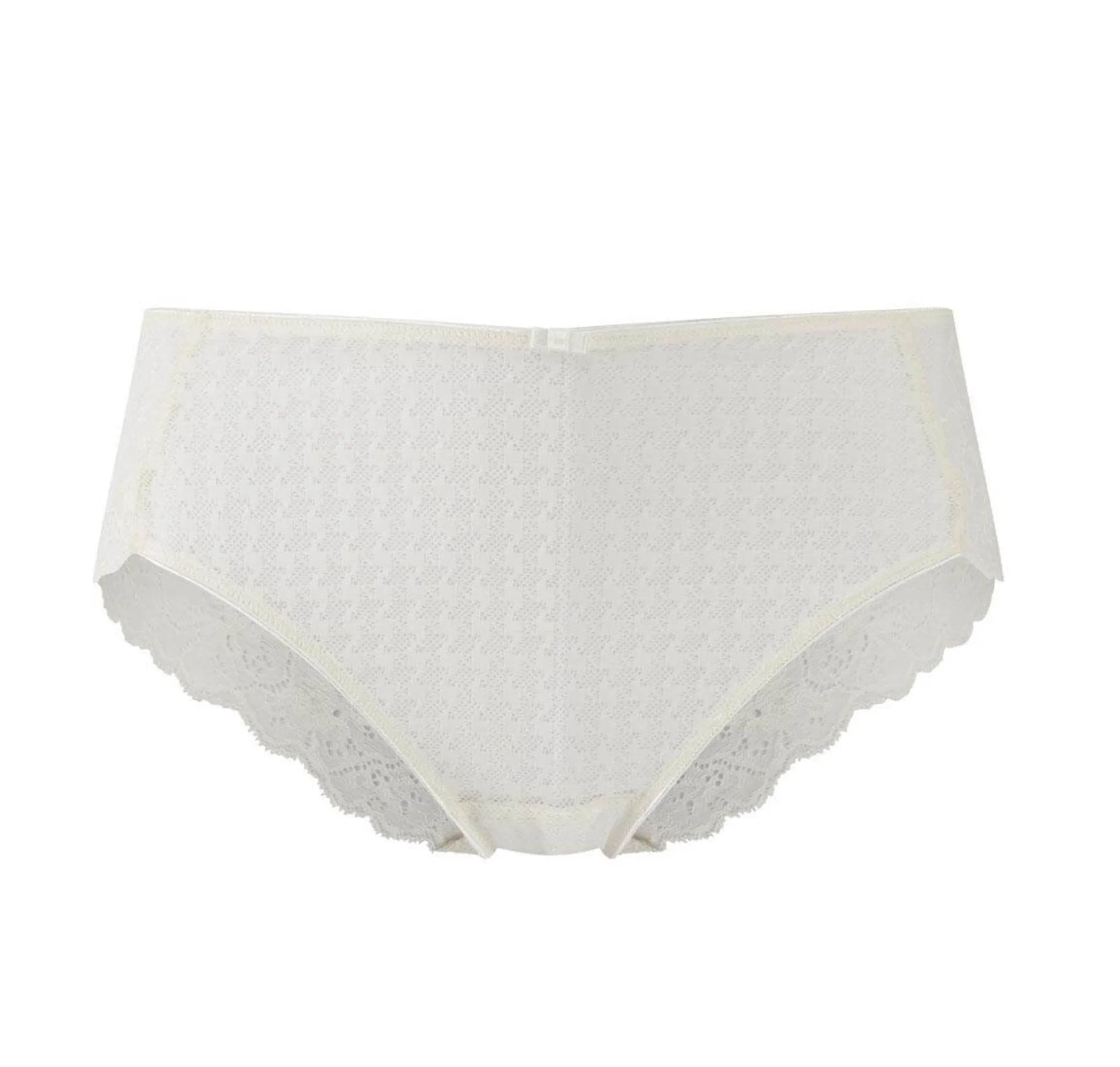 Houndstooth & floral lace French knicker [Ivory]