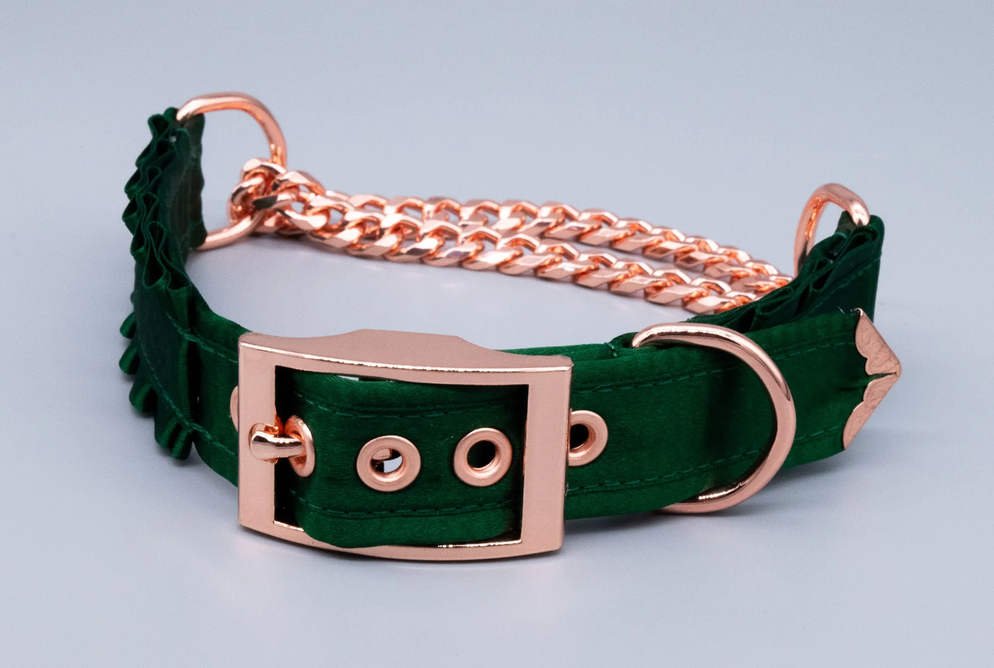 Hunter Green Chain Martingale Collar