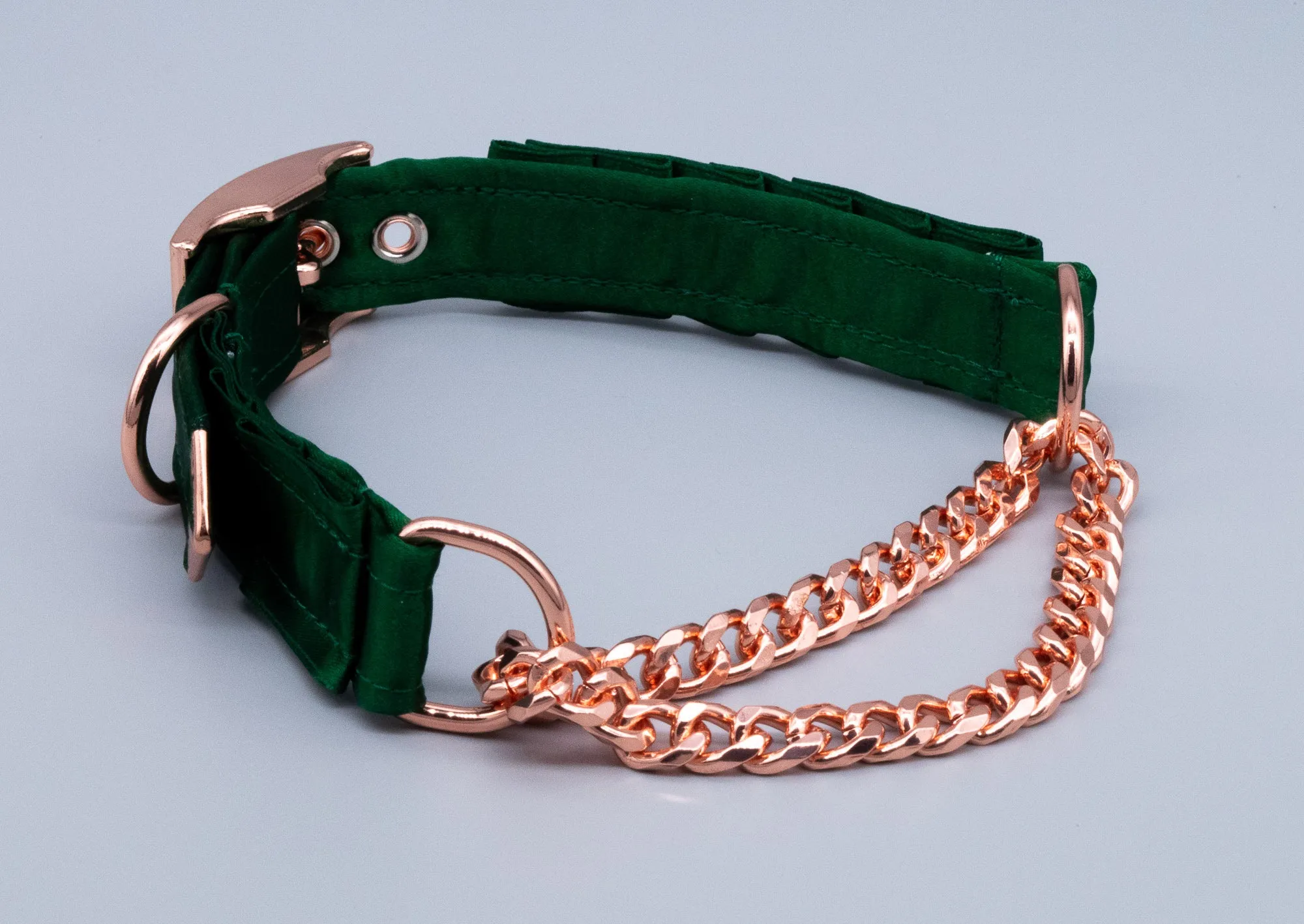 Hunter Green Chain Martingale Collar