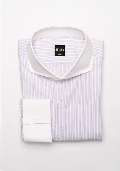 Italian Purple Dobby Tencel Stripes Shirt