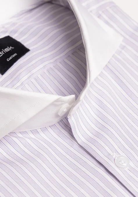 Italian Purple Dobby Tencel Stripes Shirt