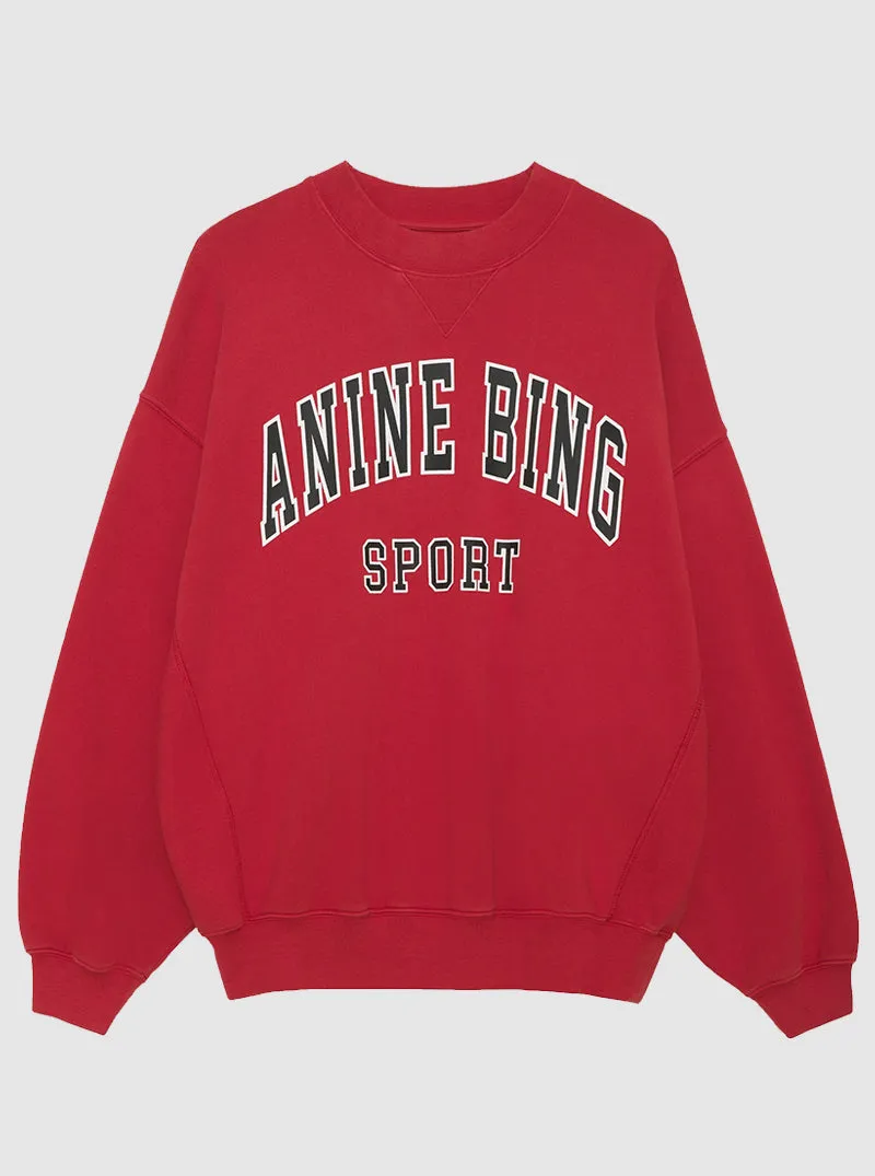 Anine Bing Jaci Red Sweatshirt - Stylish & Comfortable Womens Apparel