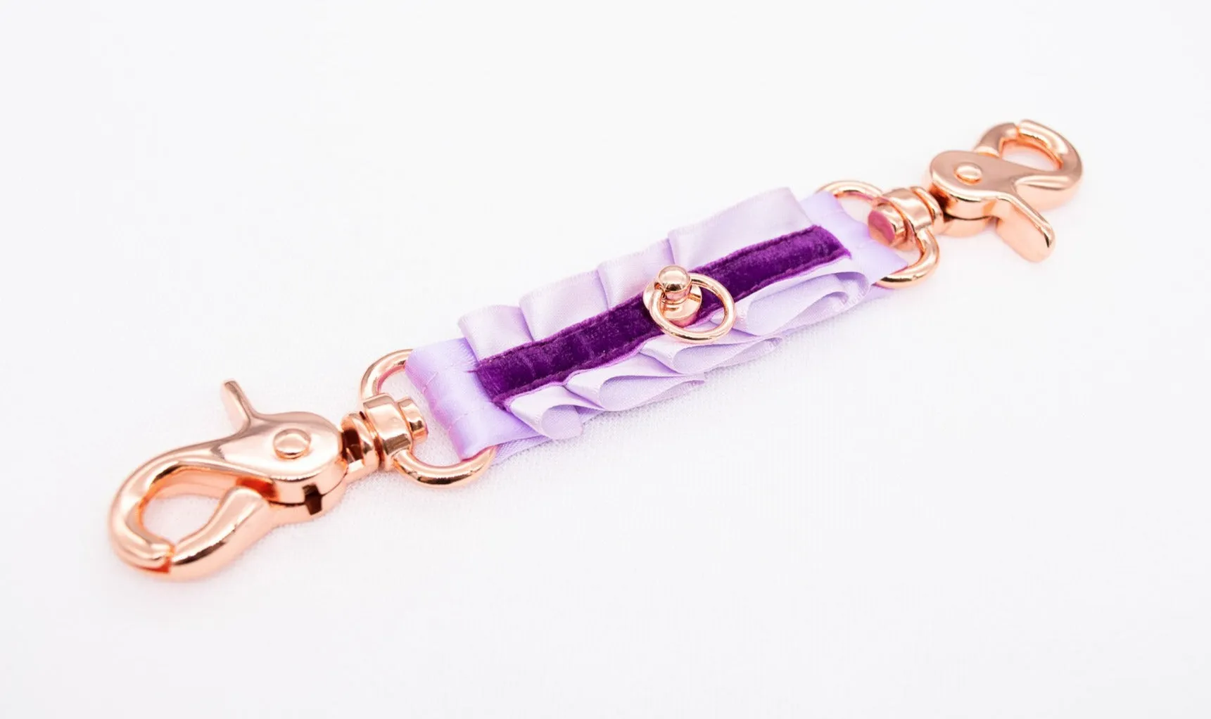 Lilac and Regal Purple Velvet Rose Gold Cuff Connector