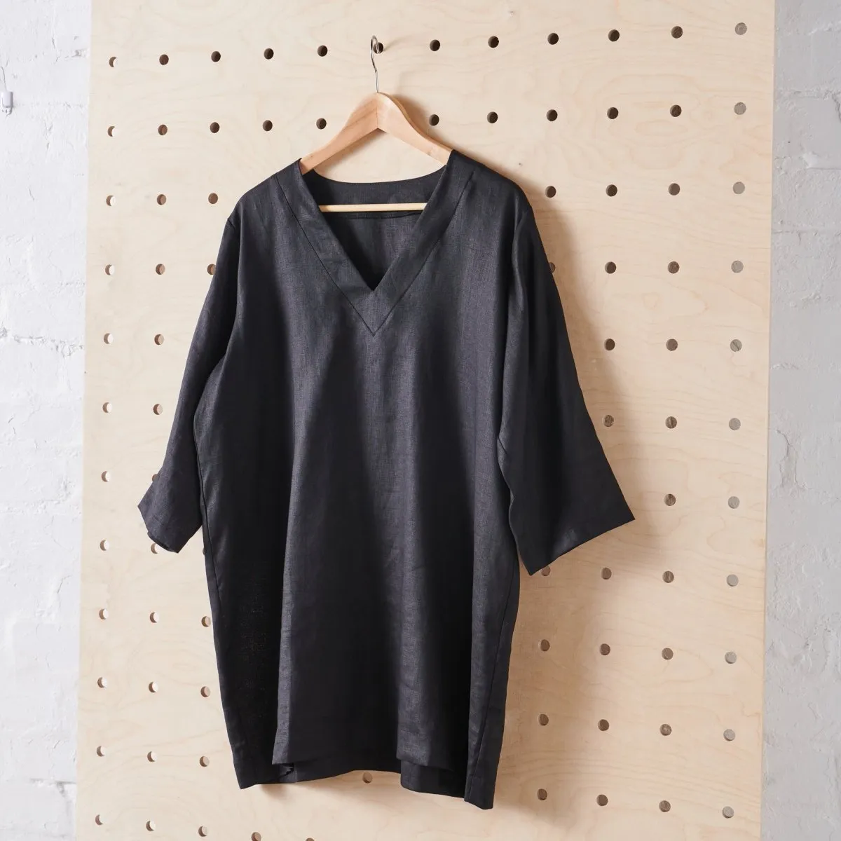 Linen Tunic Dress | Black