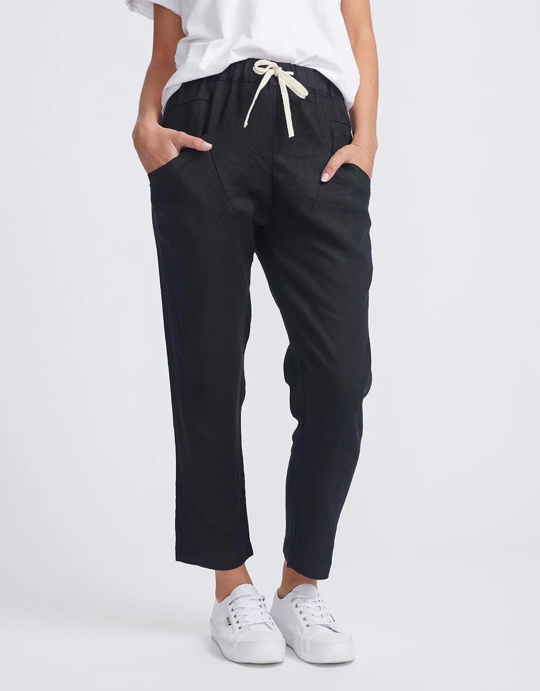 Luxe Linen Pants - Black