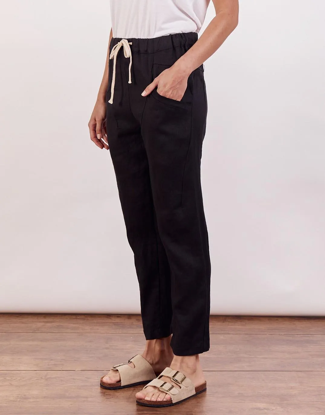 Luxe Linen Pants - Black