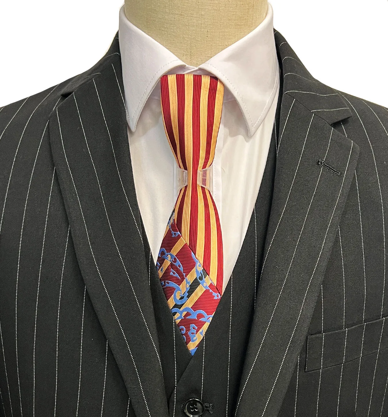 Mazari Pinstripe Vested Modern Fit Suit - Paris Black 7000