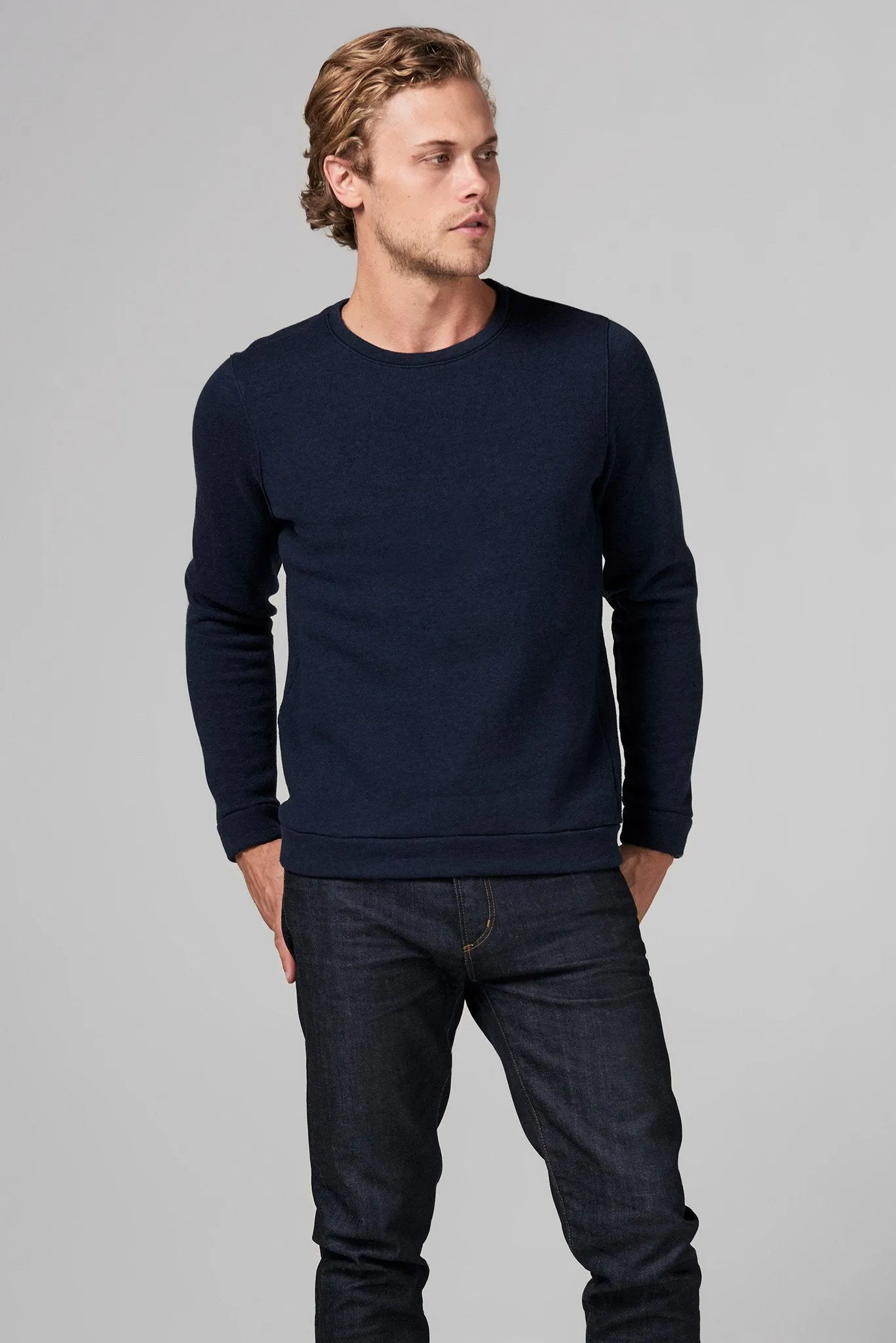 Men's French Terry Patch Sleeve Sweatshirt