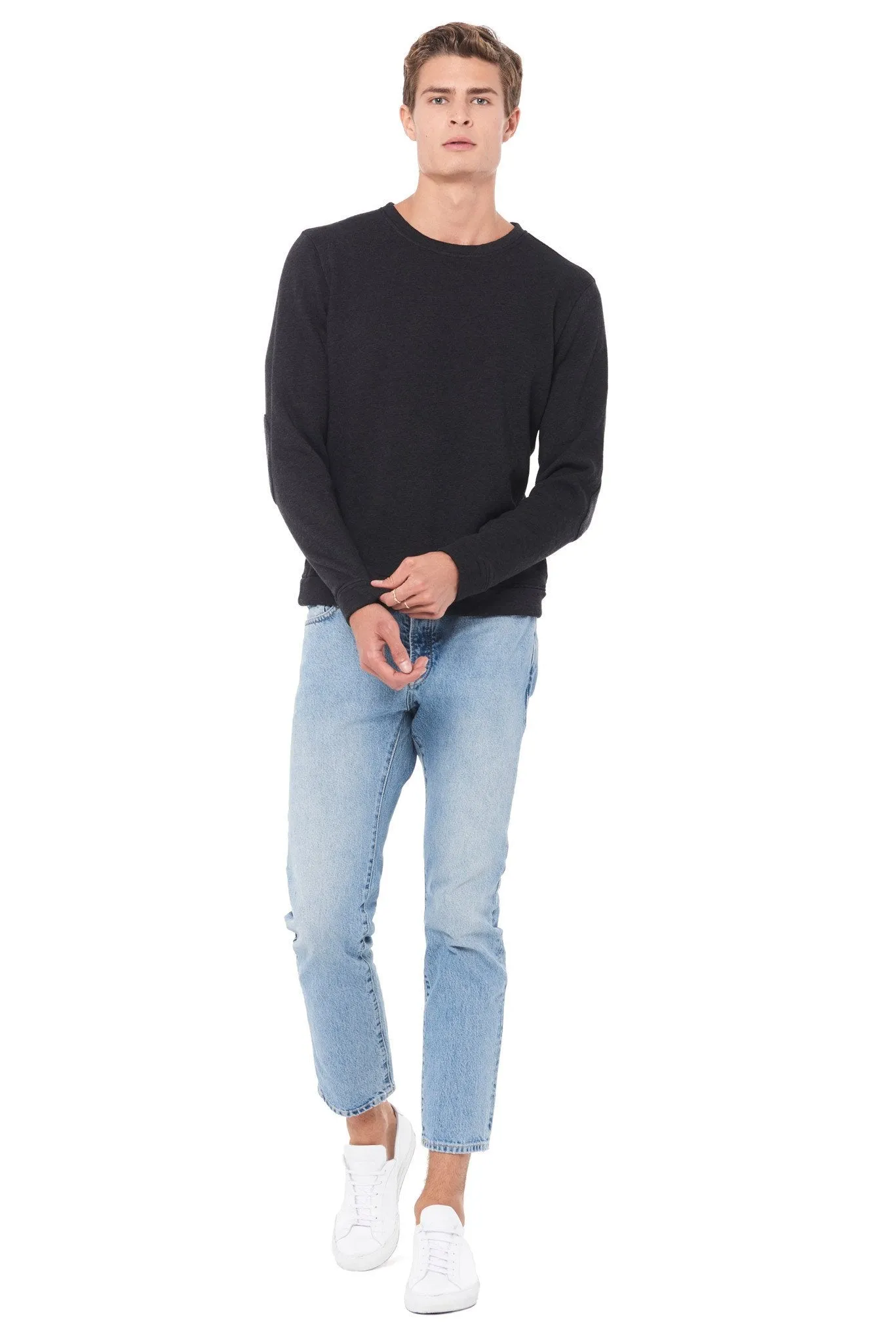 Men's French Terry Patch Sleeve Sweatshirt