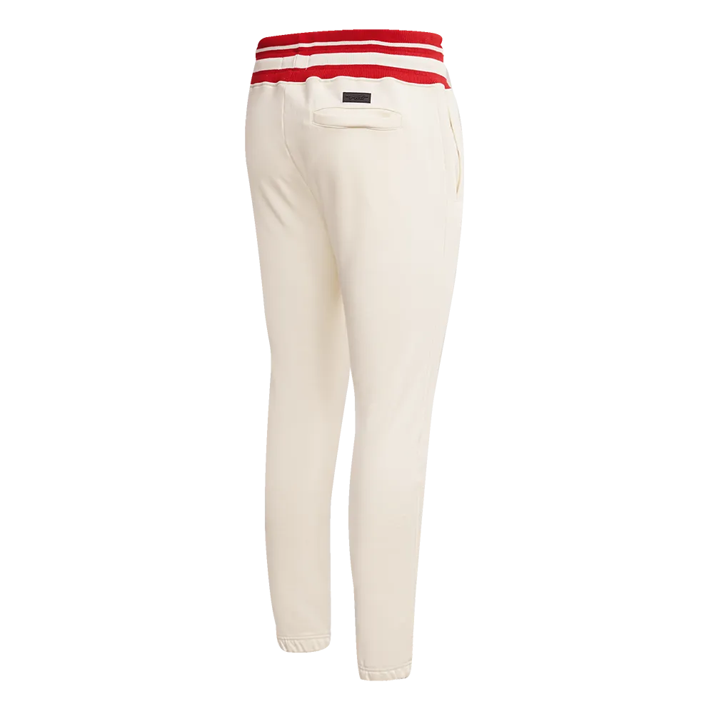 MLB ATLANTA BRAVES RETRO CLASSIC MEN'S SWEATPANT (EGGSHELL/RED)