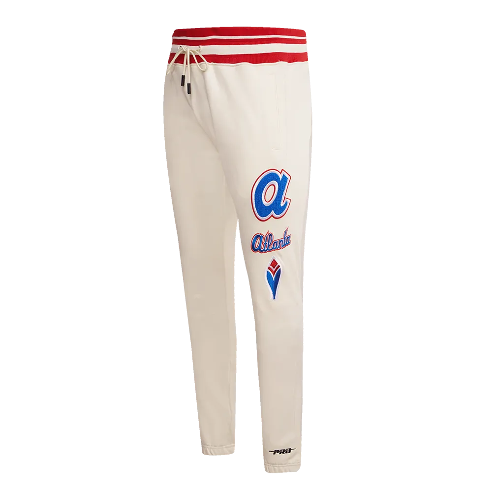 MLB ATLANTA BRAVES RETRO CLASSIC MEN'S SWEATPANT (EGGSHELL/RED)