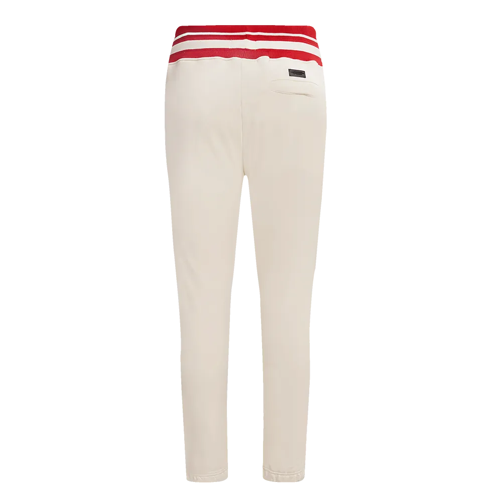 MLB ATLANTA BRAVES RETRO CLASSIC MEN'S SWEATPANT (EGGSHELL/RED)