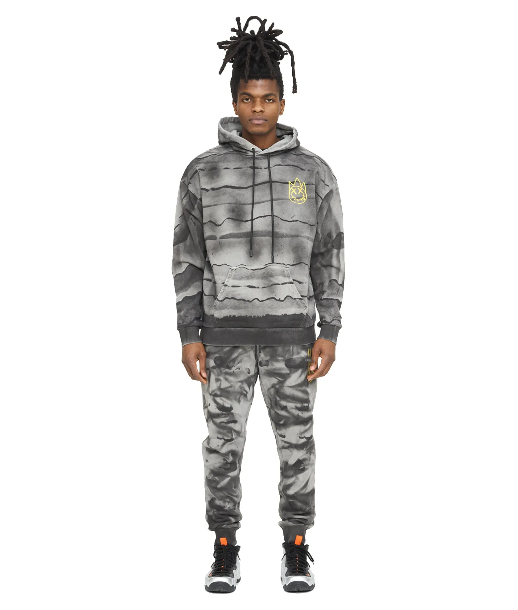 NOVELTY SWEATPANT IN CHARCOAL TIE DYE