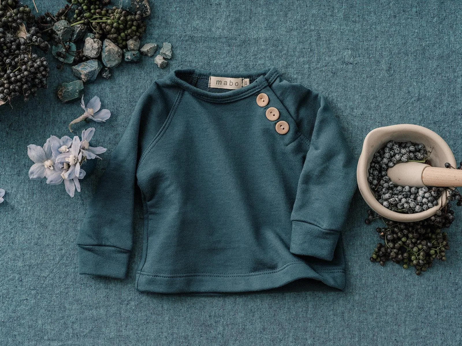 organic french terry sweatshirt - azure