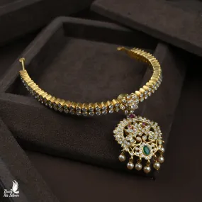 Padmini Diamond-Inspired Closed Setting Attigai Statement Necklace