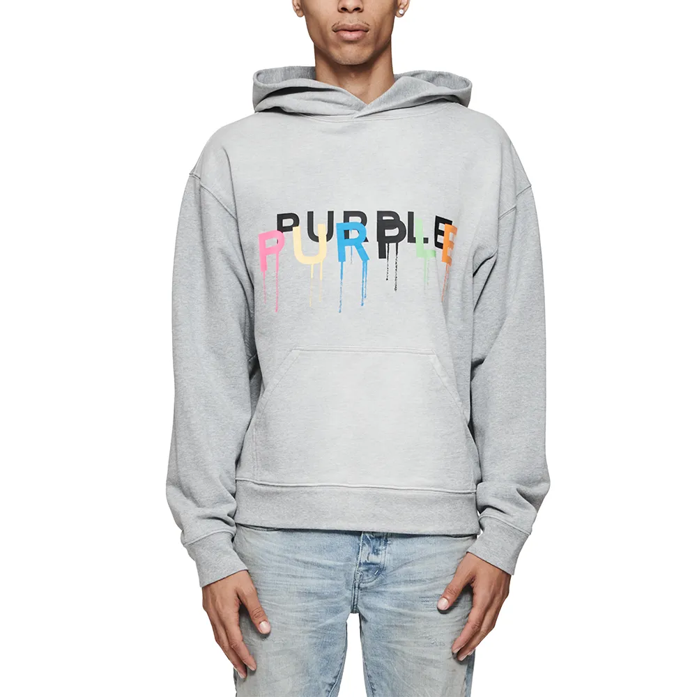 Painted Wordmark Pullover Hoodie 'Grey'