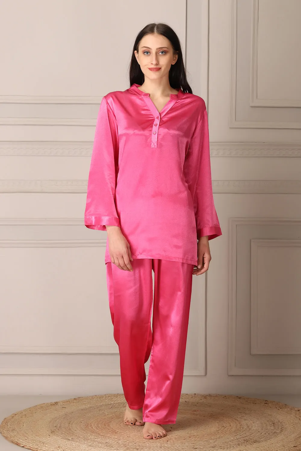 Pink Satin Night suit