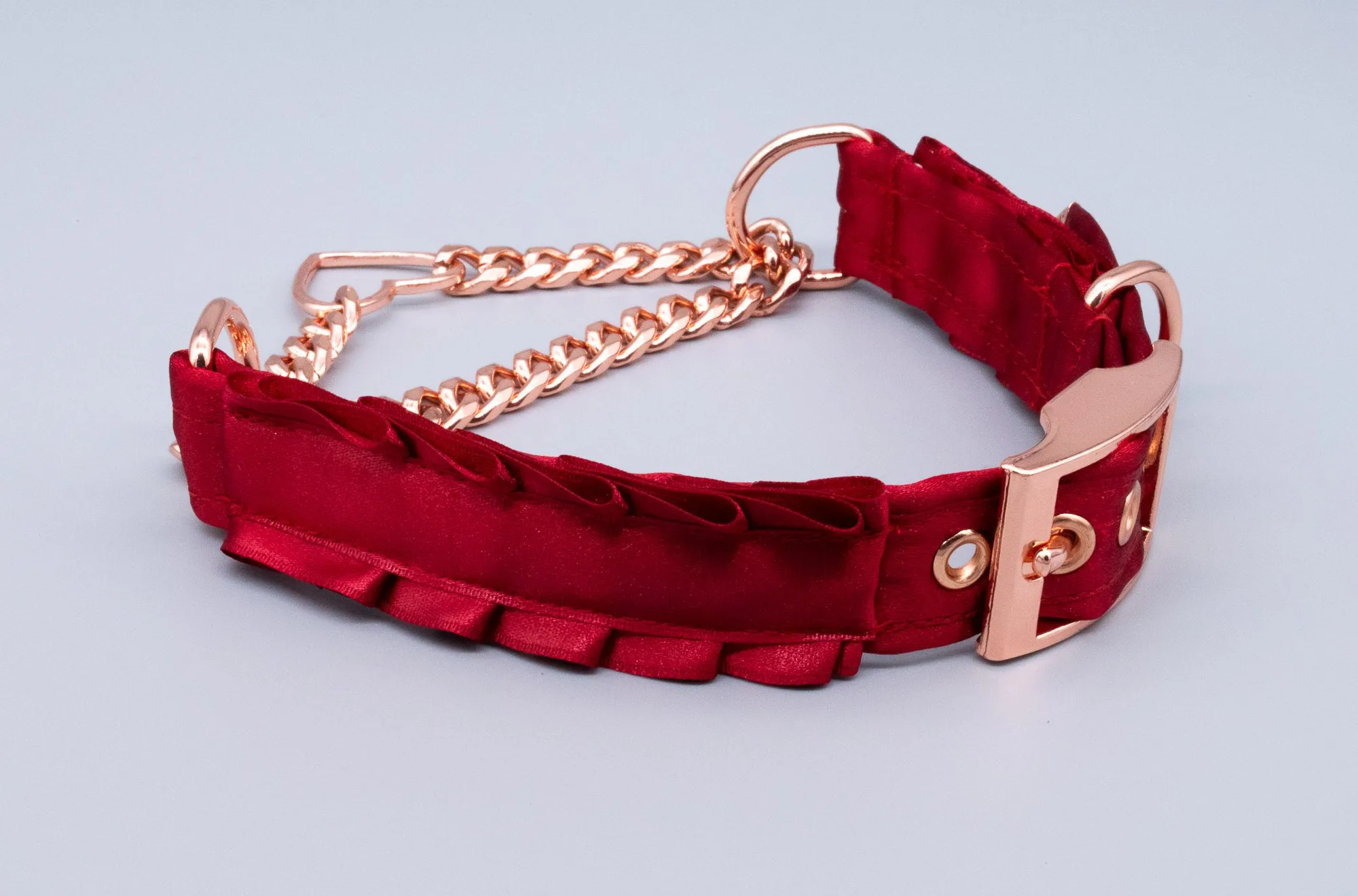 Red Petite Heart Martingale Collar