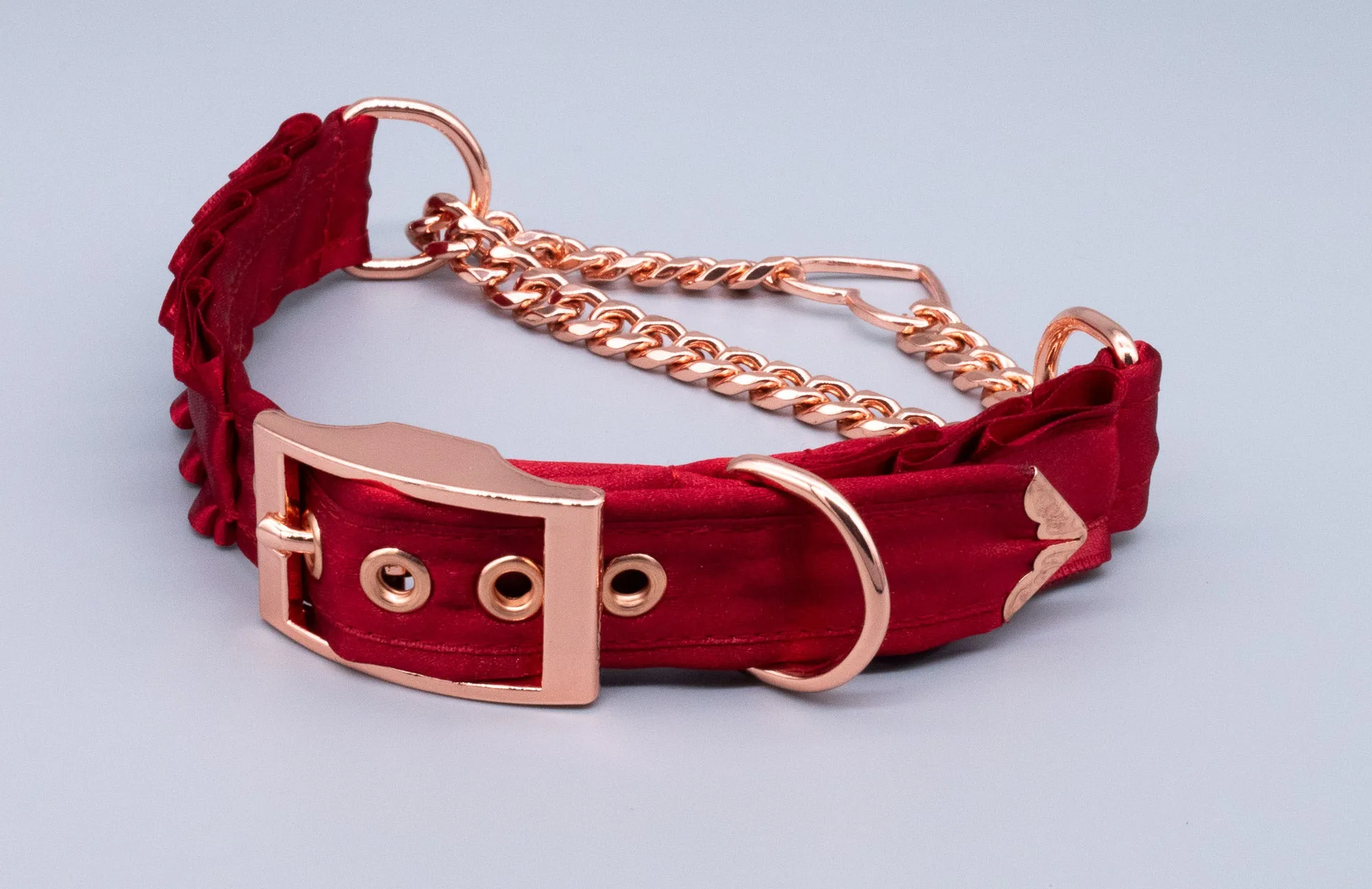 Red Petite Heart Martingale Collar