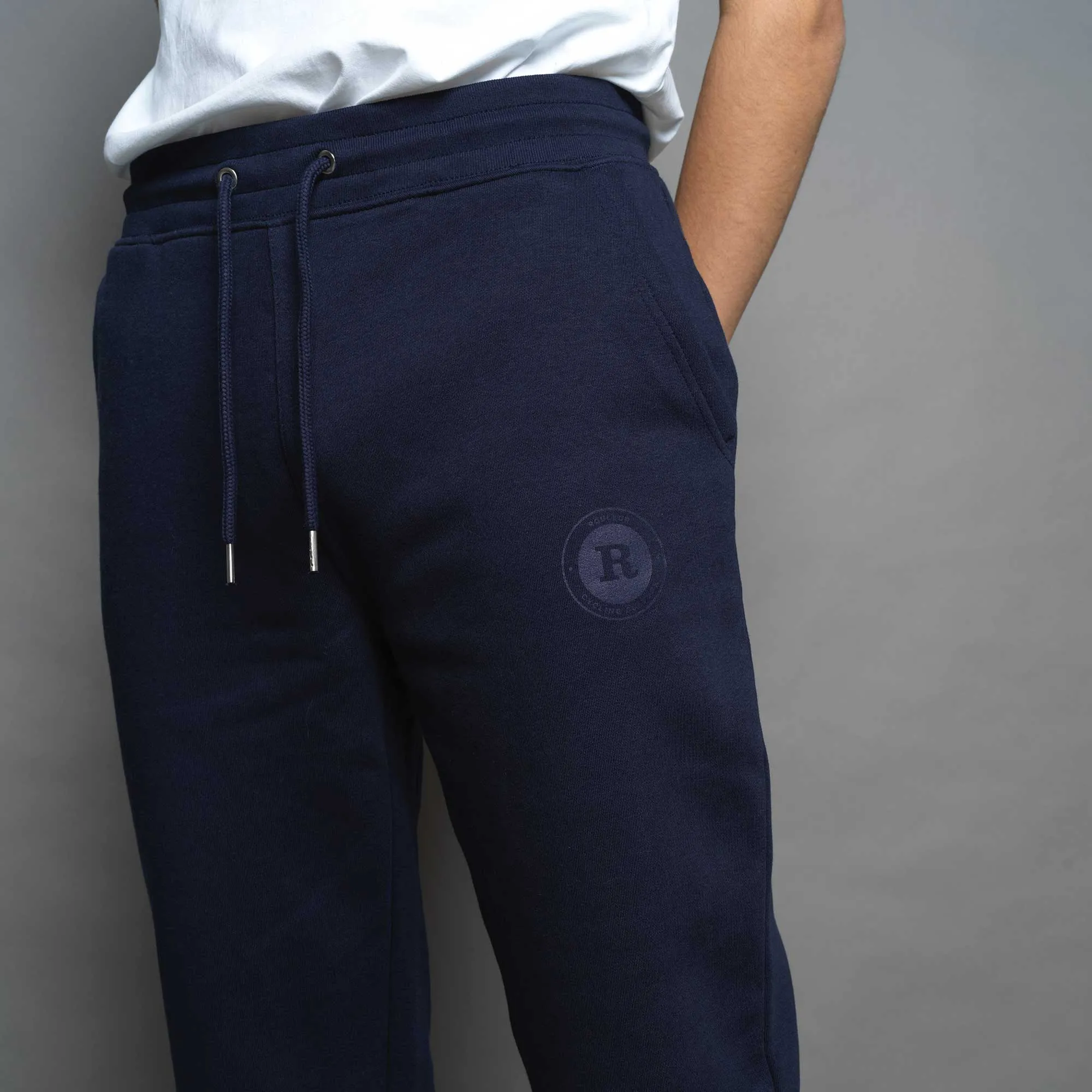 Rouleur Logo - Organic Jogger Pants - Unisex - French Navy