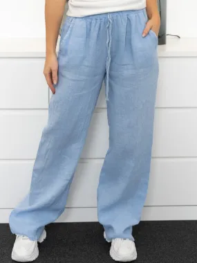 Shay hør pants light blue