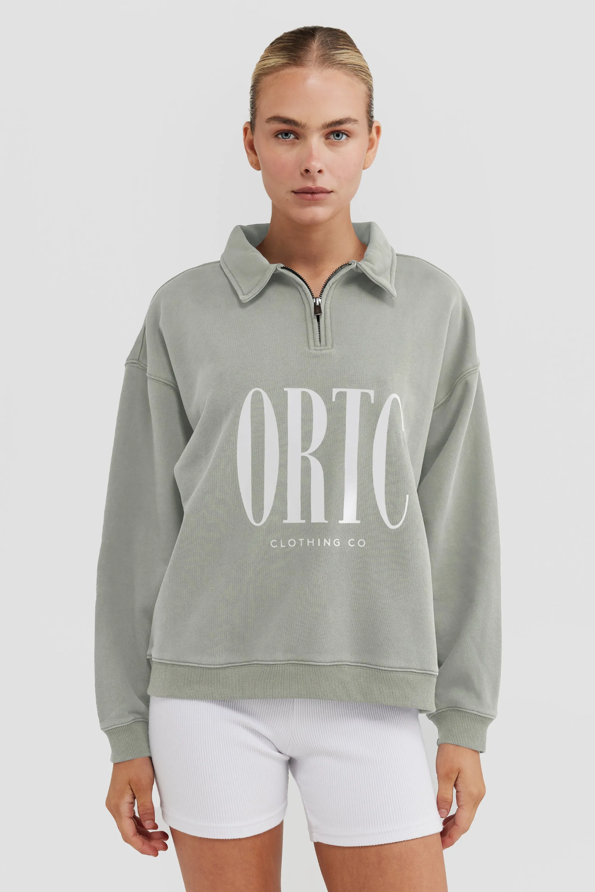 Spencer Logo Quarter Zip Olive