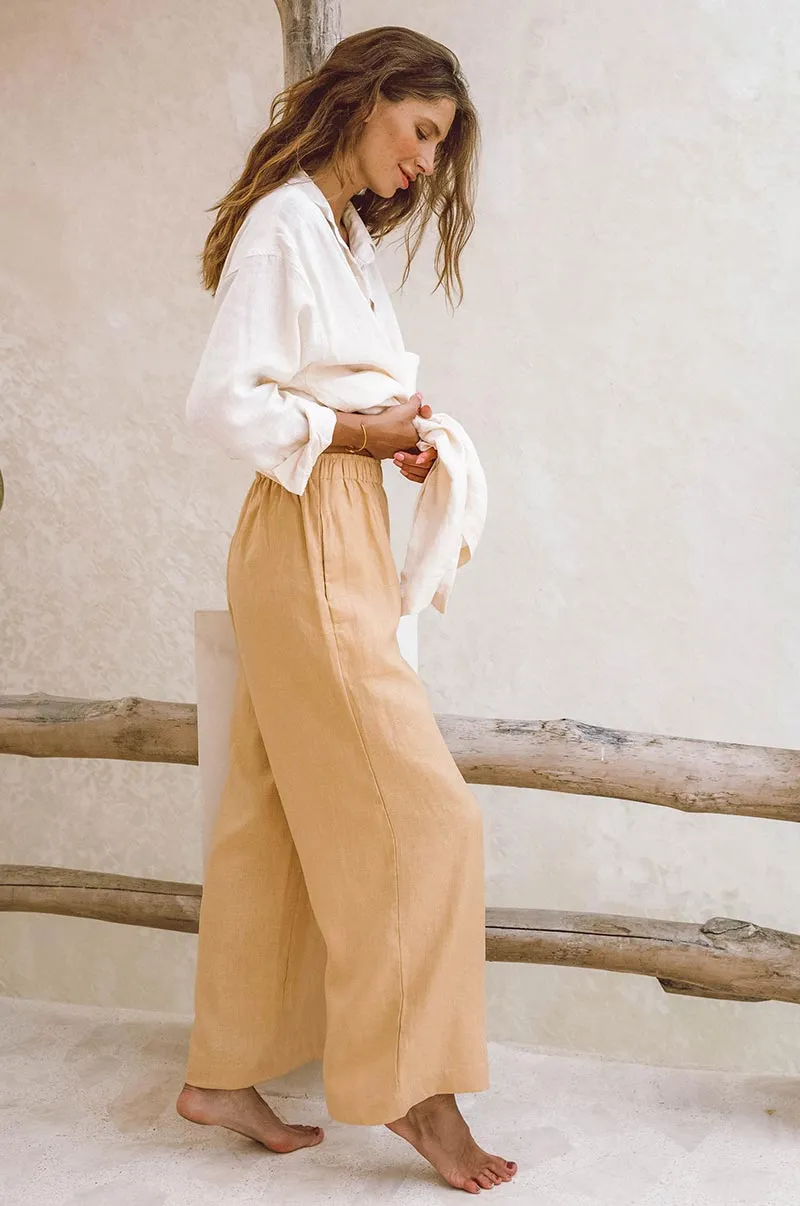 SUMMER Pants - caramel linen