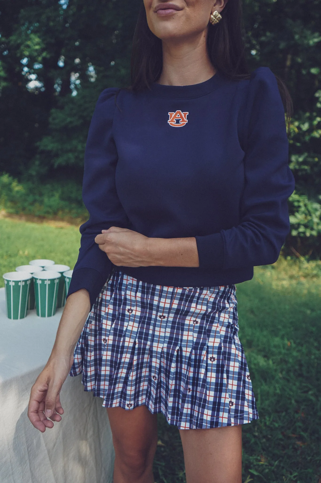 Tailgate Collection Peggy Sweatshirt - Navy with Auburn Orange