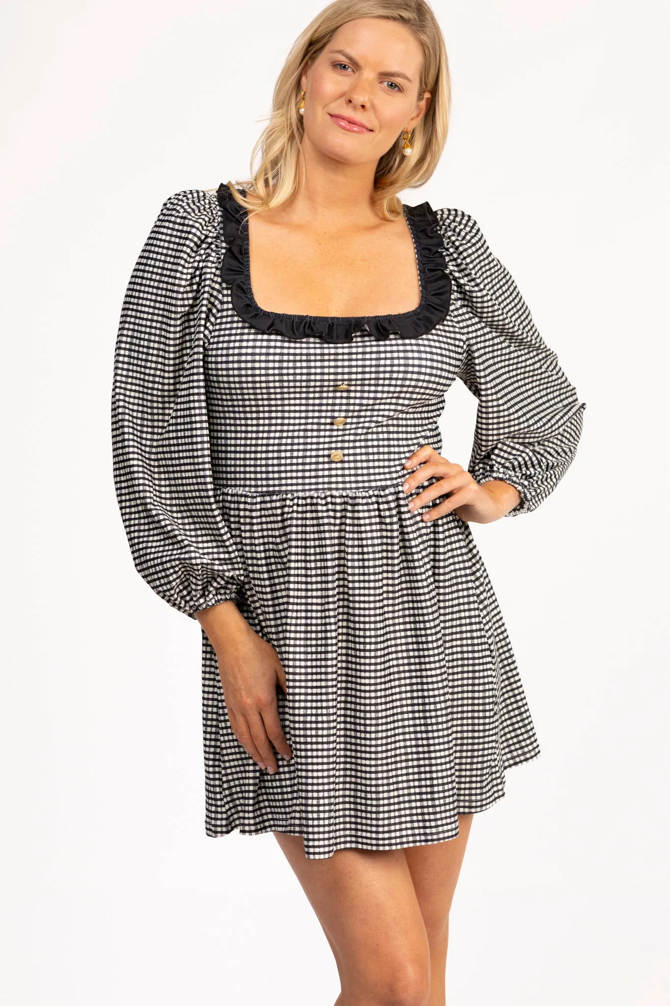 The Beatrice Ruffle Dress - French Gingham