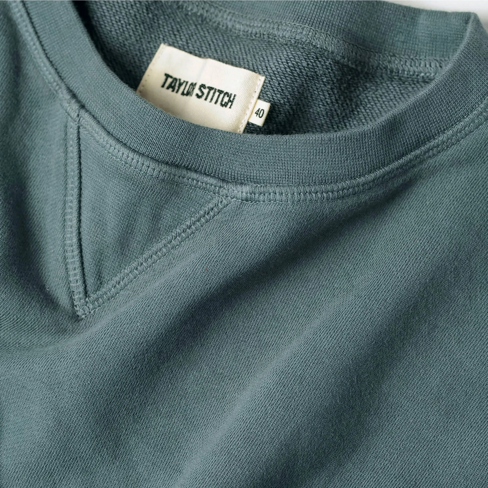 The Crewneck in Sea Green Terry