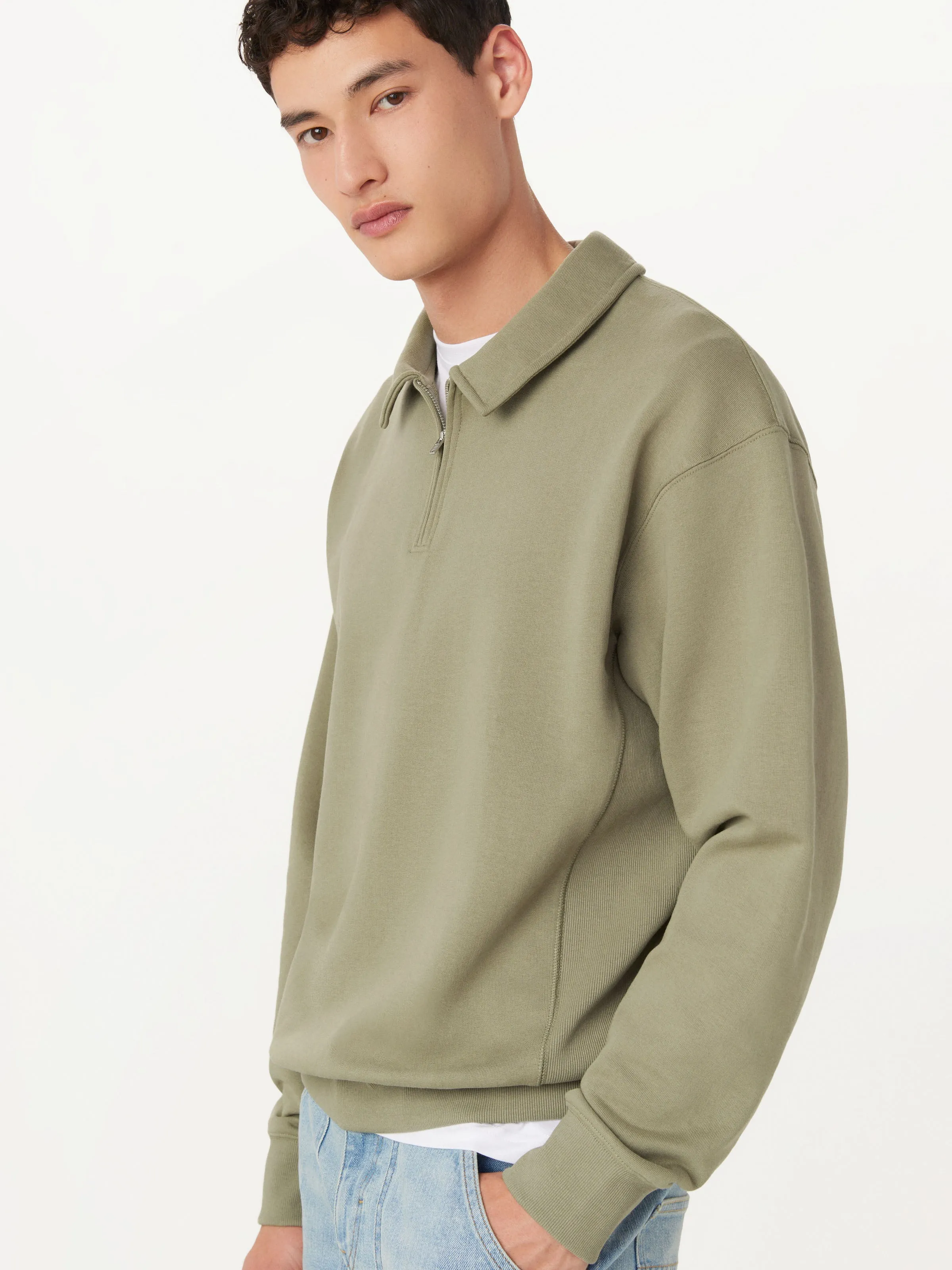 The Half Zip Sweatshirt in Vetiver Green