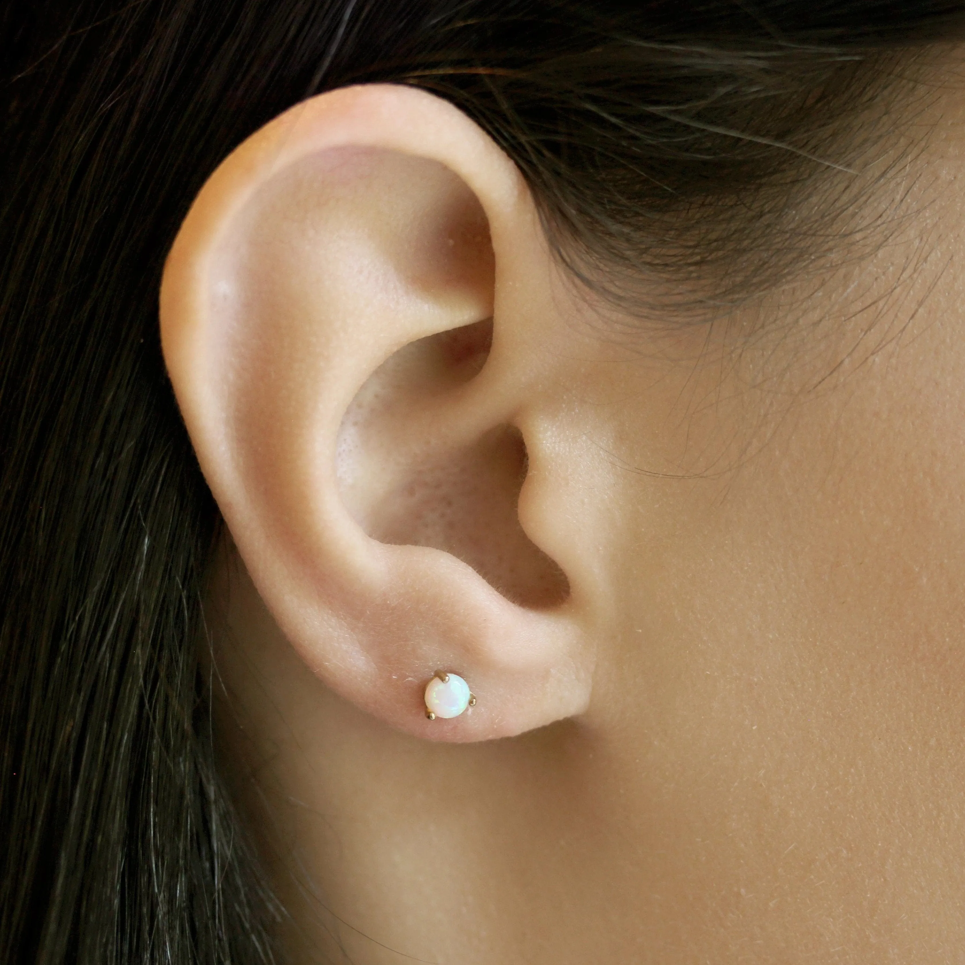 White Opal Stud