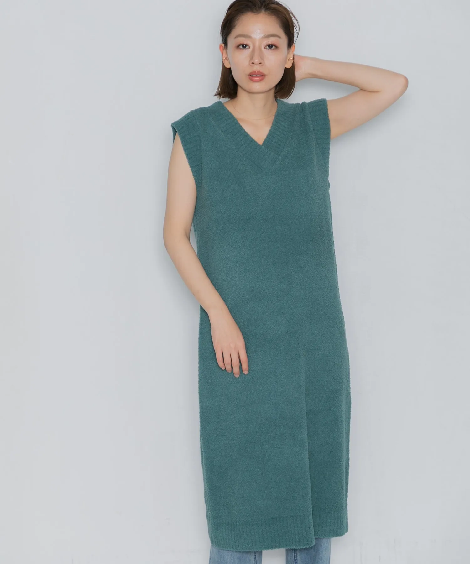 【WOMEN】nestwell OWL < V Neck French Sleeve Dress >